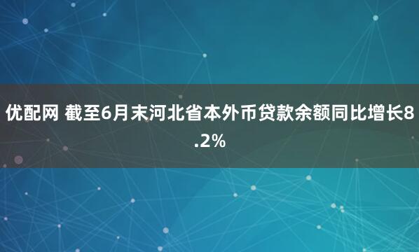 优配网 截至6月末河北省本外币贷款余额同比增长8.2%