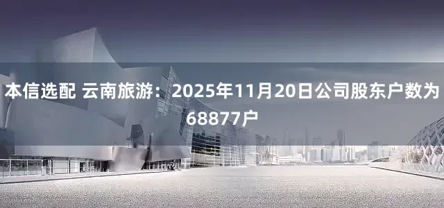 本信选配 云南旅游：2025年11月20日公司股东户数为68877户